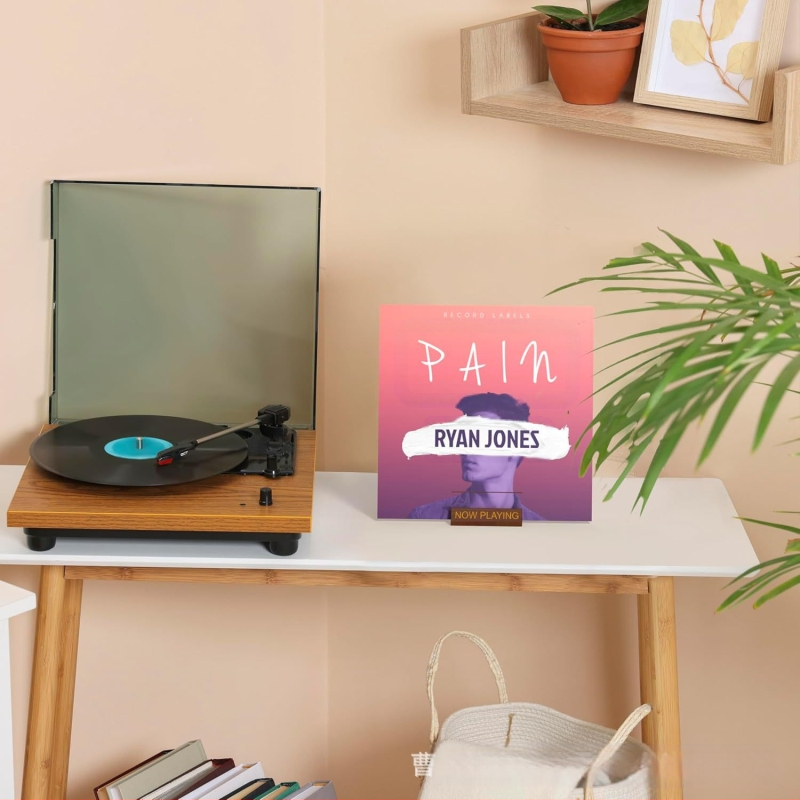 Polc fa bakelit lemeztartó egyszerű magazintartó lemez CD-állvány talp vinil fa talp