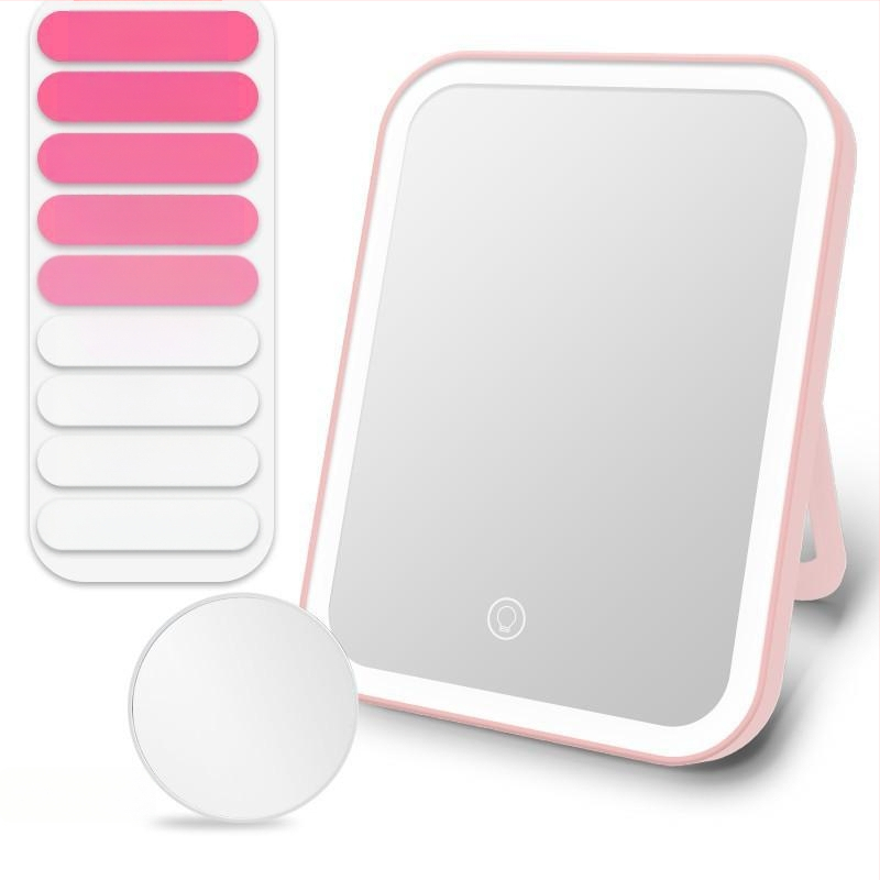 Led sminktükör asztali asztali sminktükör női összecsukható népszerű diákkollégiumi szépségtükör fénnyel kitöltő fénnyel