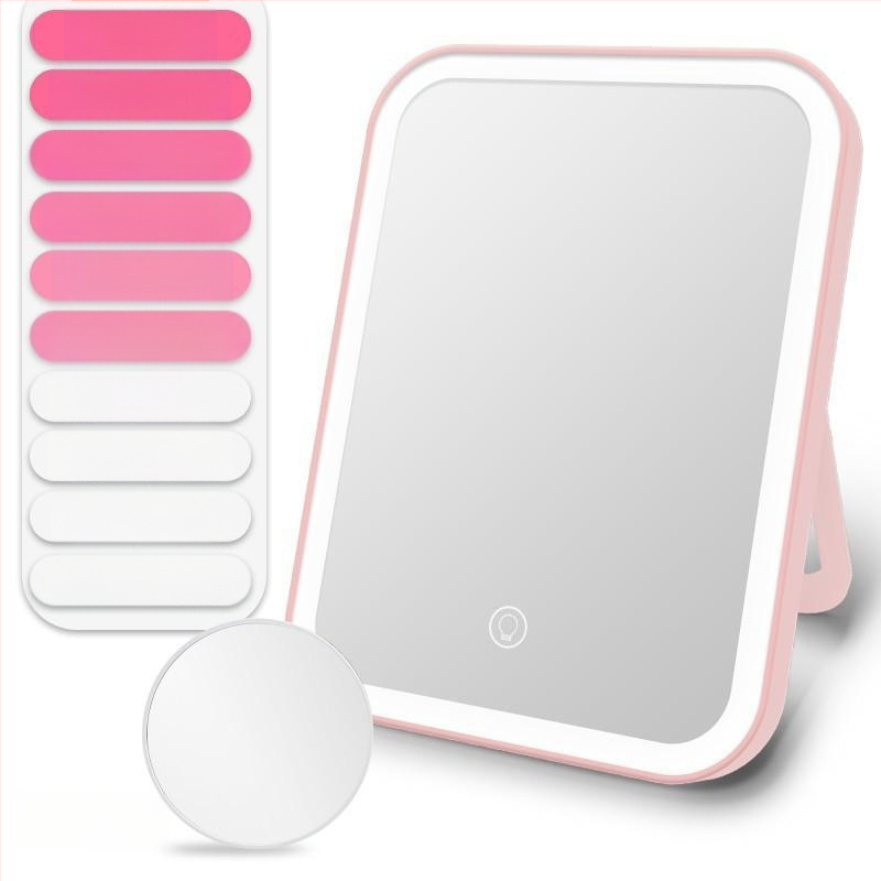 Led sminktükör asztali asztali sminktükör női összecsukható népszerű diákkollégiumi szépségtükör fénnyel kitöltő fénnyel