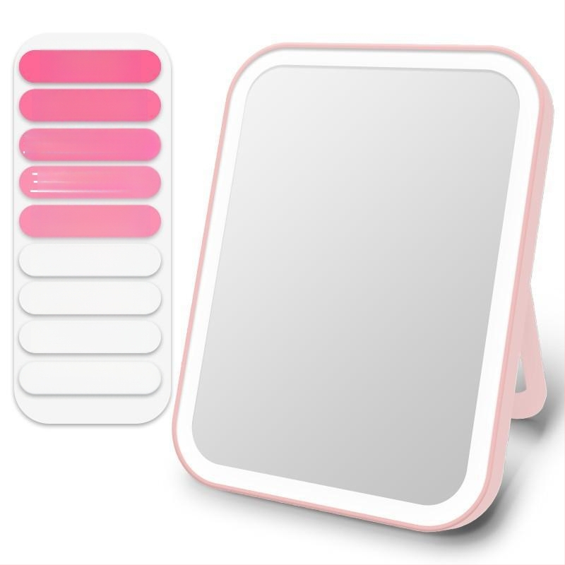 Led sminktükör asztali asztali sminktükör női összecsukható népszerű diákkollégiumi szépségtükör fénnyel kitöltő fénnyel
