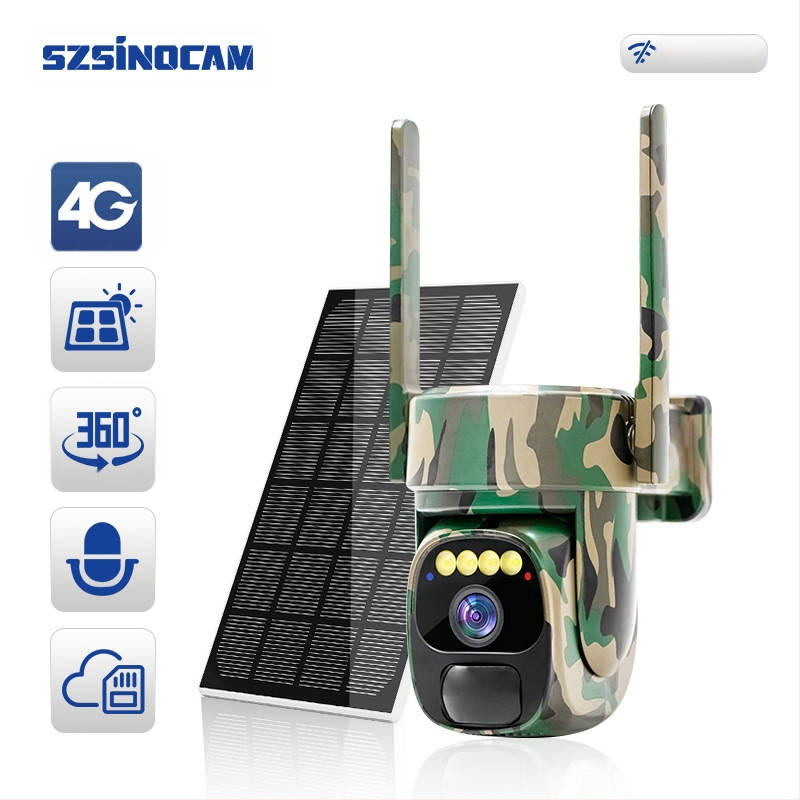 Mājas saules novērošanas kamera ar mobilo tālruni, tālvadības HD panorāmas nakts redzamības āra ūdensizturīga bezvadu kamera