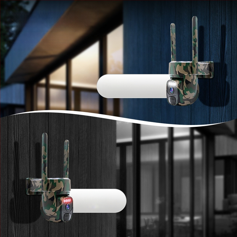 Mājas saules novērošanas kamera ar mobilo tālruni, tālvadības HD panorāmas nakts redzamības āra ūdensizturīga bezvadu kamera