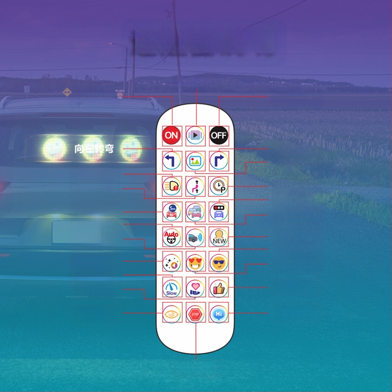 Skaidrus išmanusis LED lankstus automobilio ekranas slenkantis ekranas automobilio galinio lango reklaminis šypsenėlių automobilio lipdukas išmanusis automobilis