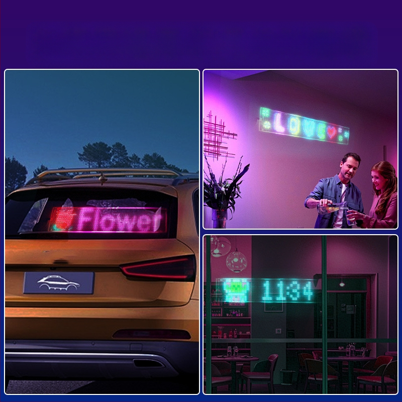 Skaidrus išmanusis LED lankstus automobilio ekranas slenkantis ekranas automobilio galinio lango reklaminis šypsenėlių automobilio lipdukas išmanusis automobilis