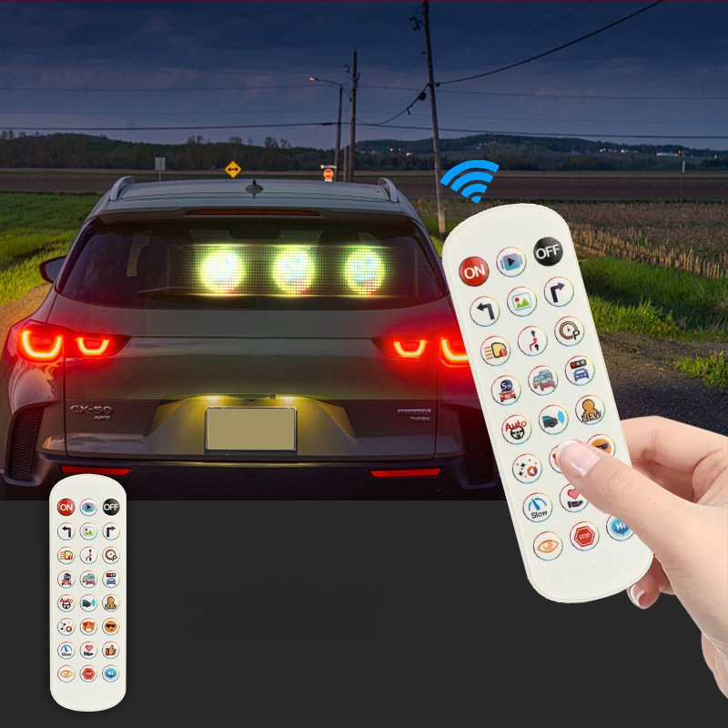 Skaidrus išmanusis LED lankstus automobilio ekranas slenkantis ekranas automobilio galinio lango reklaminis šypsenėlių automobilio lipdukas išmanusis automobilis