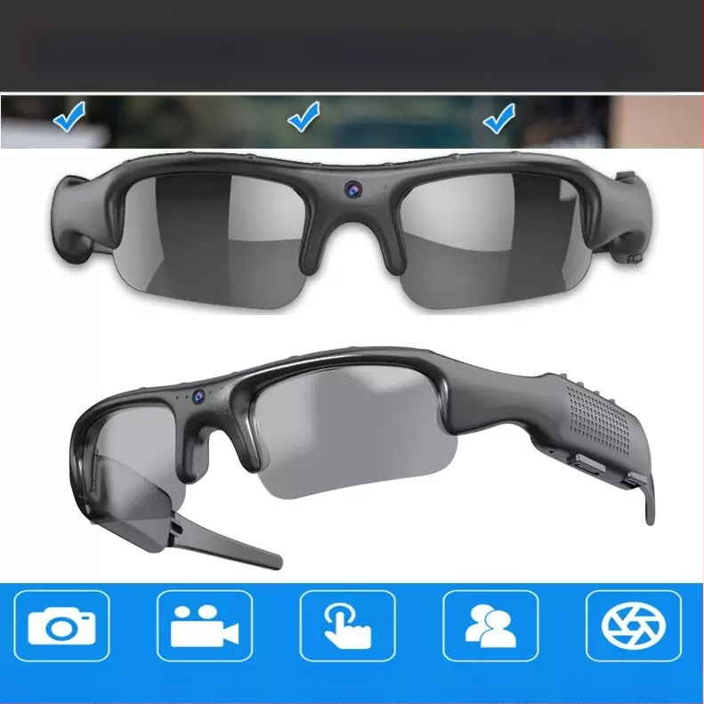 Piiriülene uus nutikas WiFi välistingimustes kasutatava spordikaardi jalgrattasõiduprillide kaamera reaalajas salvestamine suure mahutavusega aku
