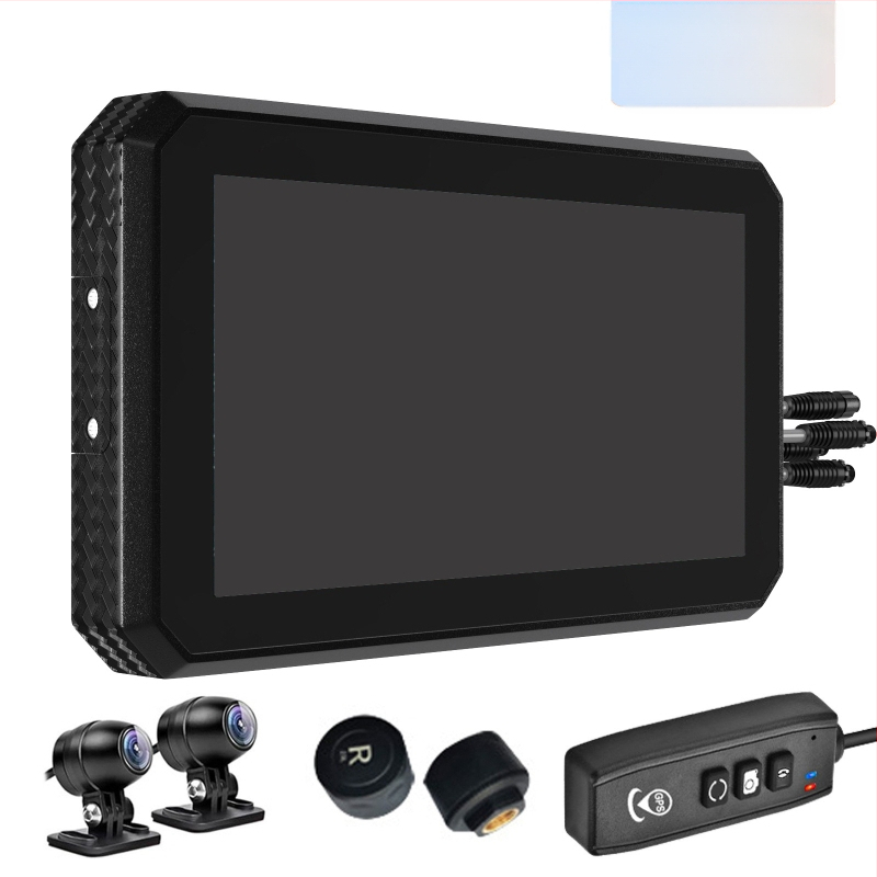 5,5 collu motocikla braukšanas ierakstītājs Bezvadu Carplay projekcijas ekrāna navigācija Riepu spiediena noteikšana Priekšējā un aizmugurējā dubultā lēca