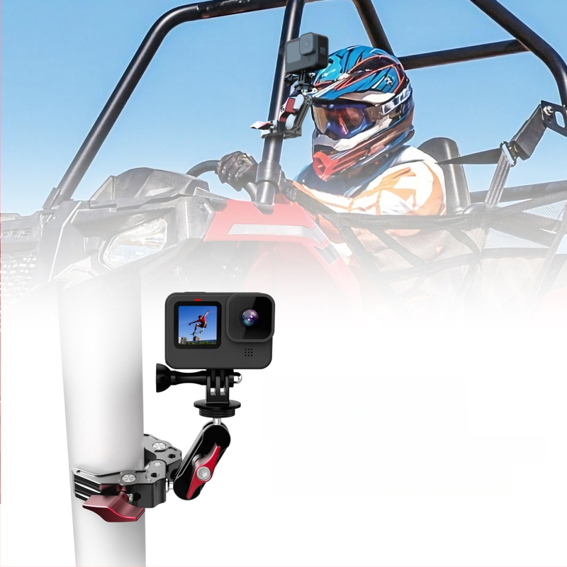 Daugiafunkcis krabo žnyplės spaustukas sportinei kamerai ir telefonų fotografijai, galingas žirnio spaustukas, metalinis lauko išplėtimo stabilizatoriaus laikiklis