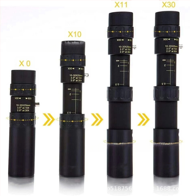 10-30 × 25 suummonokulaarne teleskoop kõrglahutusega metallteleskoop kaasaskantav välistingimustes kasutatav tootja hulgimüügist