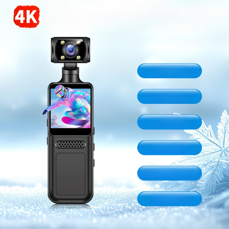 Piiriülene HD pihukaamera kaasaskantav WiFi tagaklamber õiguskaitse salvesti välistingimustes kasutatav kaamerakonverentsikaamera