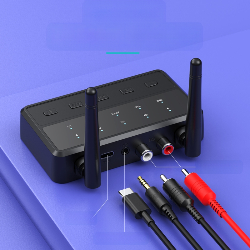 Aptx uus 3,5 mm Bluetooth-heliadapter RCA Bluetooth-vastuvõtja Bluetooth-saatja üks-kahele