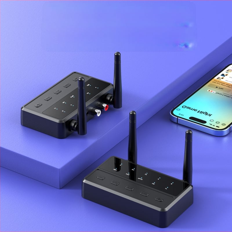 Naujasis 5.3 „Bluetooth“ garso adapteris su neprarandančiu garso kokybe ir „Aptx“ „Bluetooth“ muzikos imtuvu bei siųstuvu. Vienas už du.