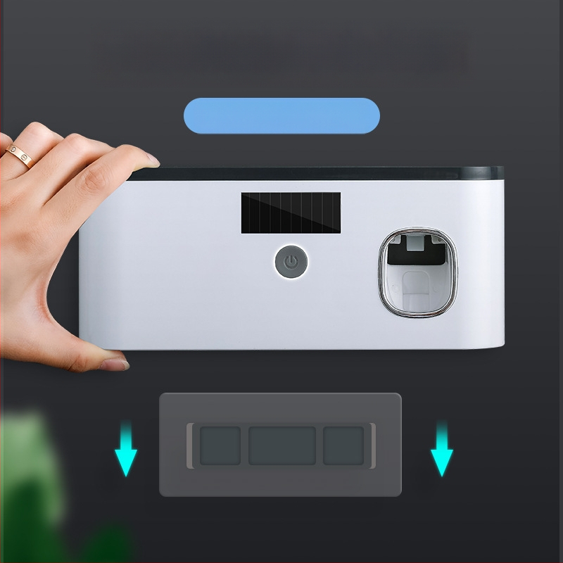 Populiarus UV dezinfekavimo dantų šepetėlių sterilizatorius be perforavimo belaidžio įkrovimo sterilizavimo dantų šepetėlių laikiklis dantų šepetėlių laikymo lentynėlė