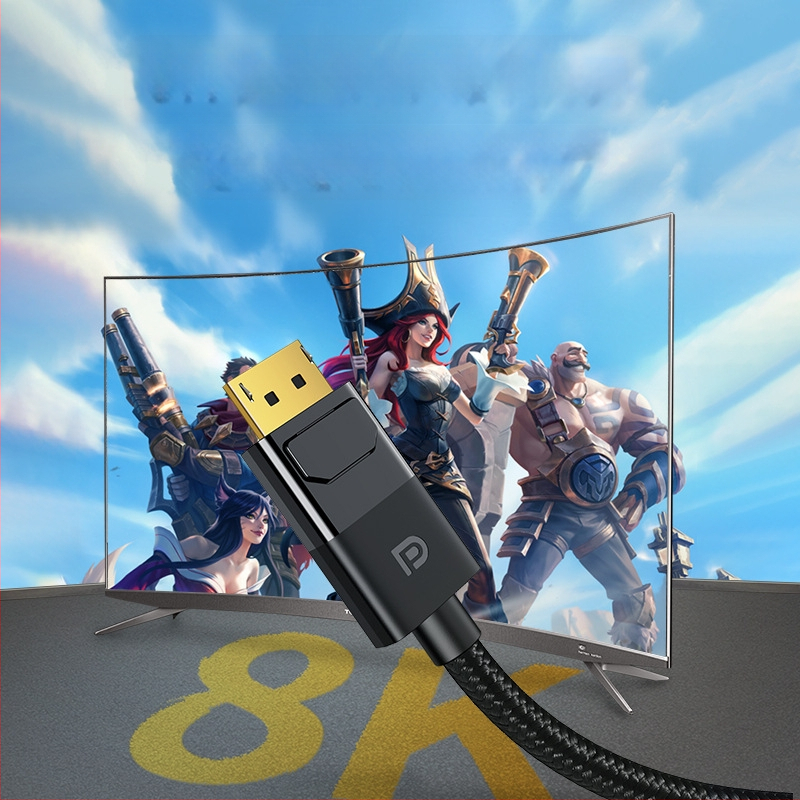 Tehase otsetarne 8K kõrglahutusega DP-kaabli versioon 1.4 mänguarvuti monitori ühenduskaabel DP-isas-isas ühenduskaabel