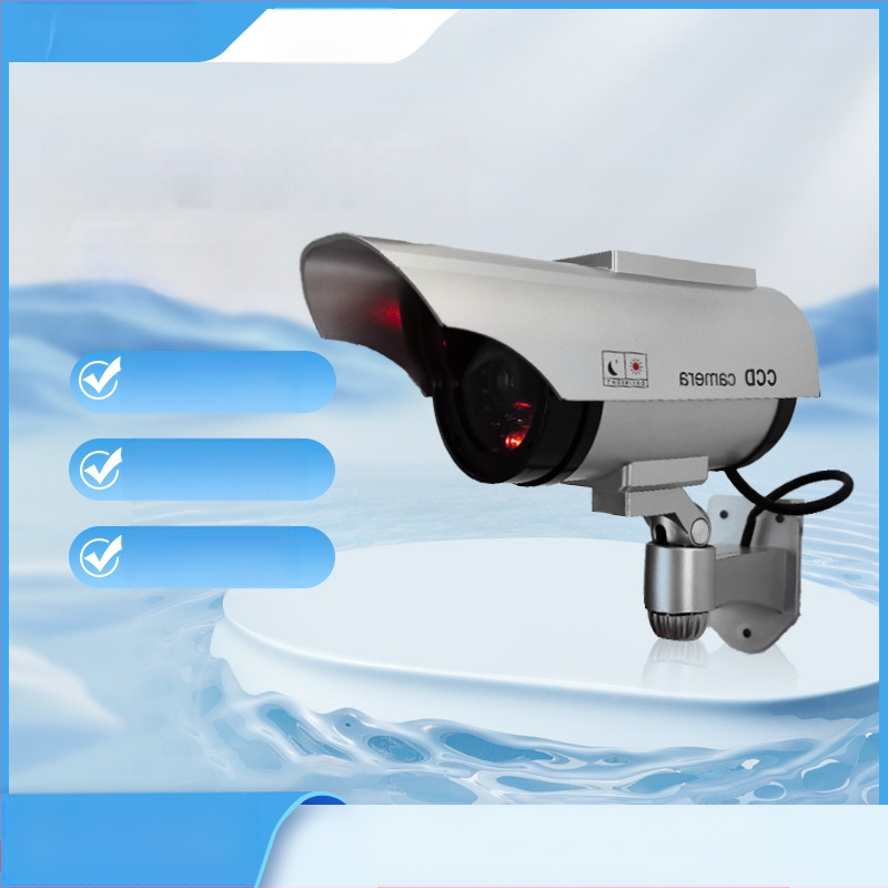 Kamera szimuláció napelemes hamis megfigyelés ezüst fekete modellgép kültéri kültéri vízálló biztonság nagykereskedelem beltéri