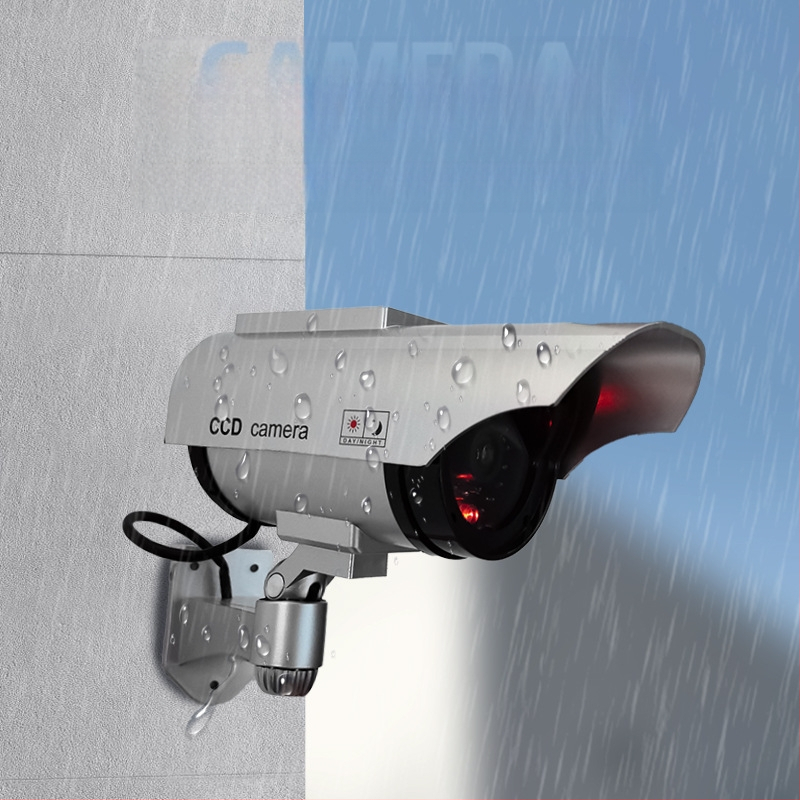 Kamera szimuláció napelemes hamis megfigyelés ezüst fekete modellgép kültéri kültéri vízálló biztonság nagykereskedelem beltéri