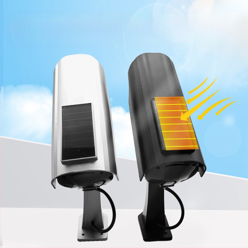 Kamera szimuláció napelemes hamis megfigyelés ezüst fekete modellgép kültéri kültéri vízálló biztonság nagykereskedelem beltéri