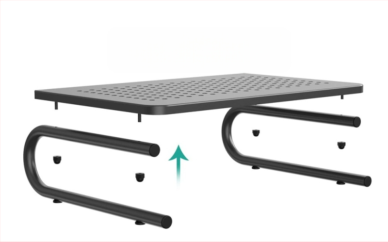 Suport elevat pentru monitor de calculator de înaltă calitate, cu orificiu de răcire, picioare în formă de U, care pot depozita suportul pentru tastatură și computer, pe masă.