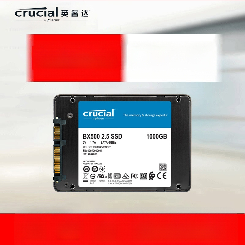 Kehtib INRIDA BX500 1TB SSD jaoks SSD SATA3.0 Liides Lugemiskiirus 540 MB/s