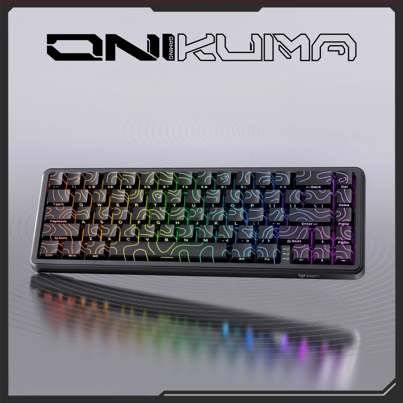 ONIKUMA G67 magnetinės ašies mechaninė klaviatūra, kontūrinė, šoninė, graviruota, laidinė, RGB, mažo vėlavimo, 8K apklausų dažnio, magnetinė ašis