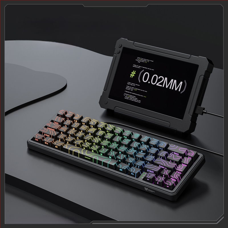 ONIKUMA G67 magnetinės ašies mechaninė klaviatūra, kontūrinė, šoninė, graviruota, laidinė, RGB, mažo vėlavimo, 8K apklausų dažnio, magnetinė ašis