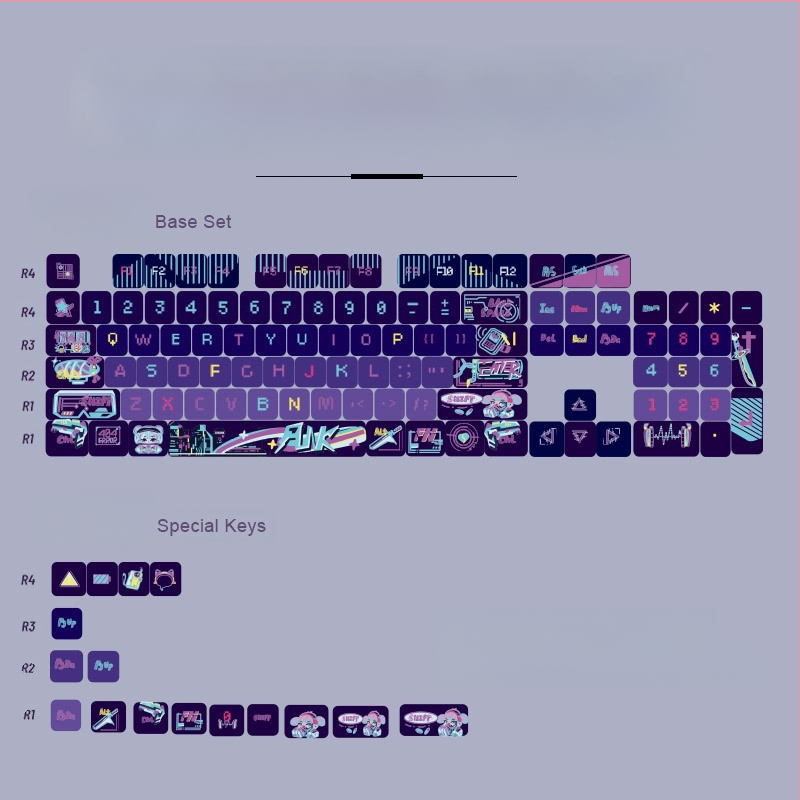 Tume öölilla hele teema klahvikork PBT neljapoolne läbipaistev termiline sublimatsioon MDA kahekordse nahaga piimapallikork 84/87/98/117