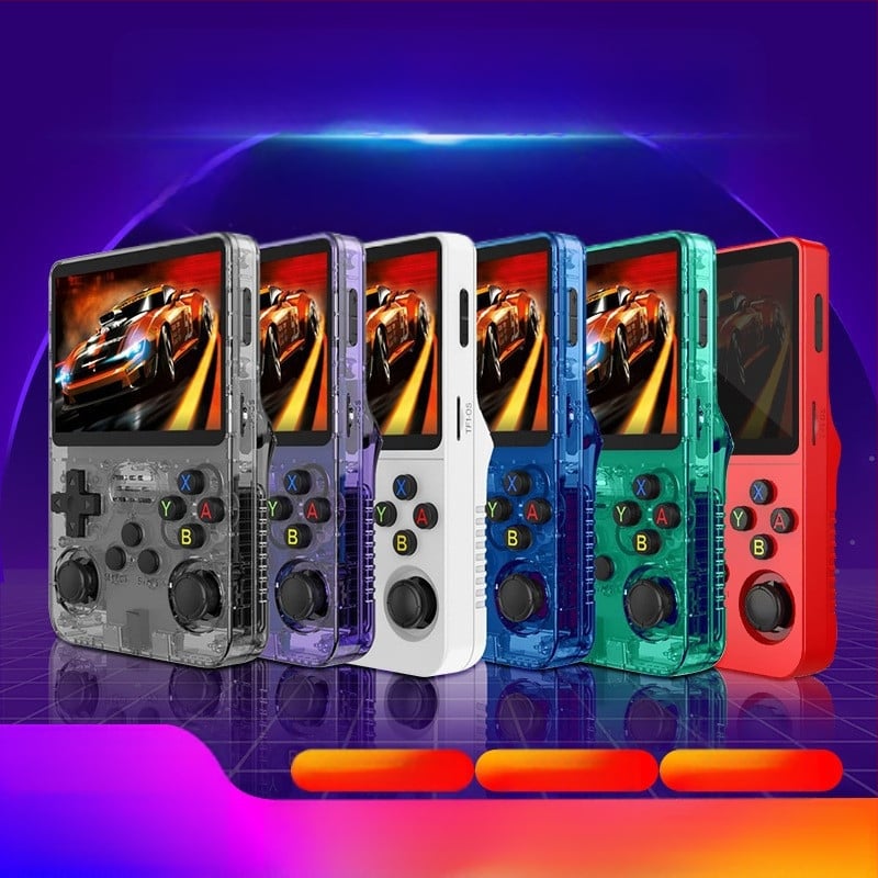 Piiriülene R36S pihuarvuti mängukonsool avatud lähtekoodiga Linuxi süsteemiga 3,5-tolline kaasaskantav IPS-ekraan