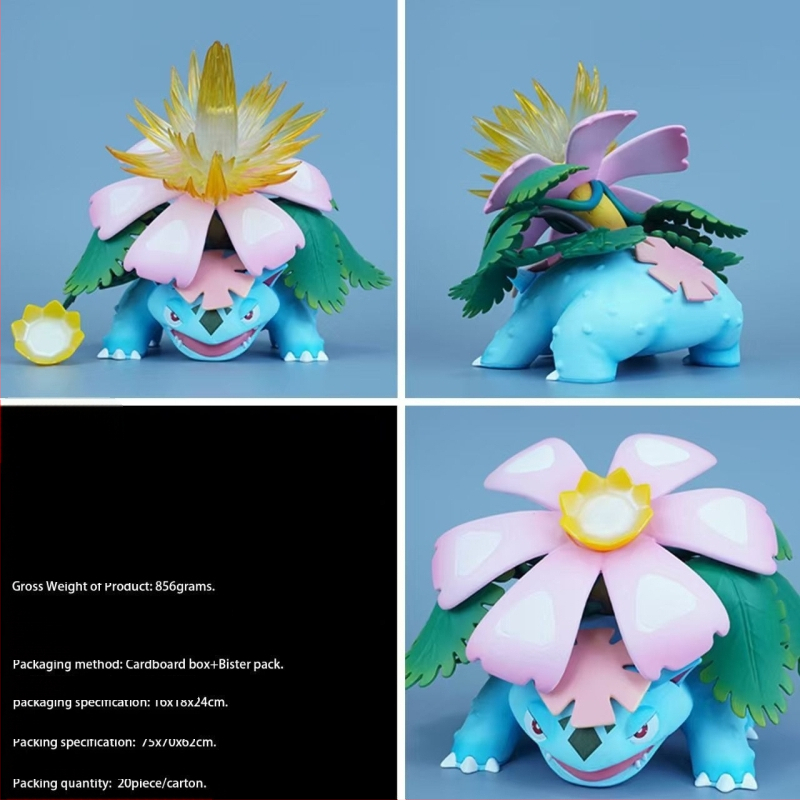 Pokémoni Bulbasauri topeltefektiga Bulbasauri lauakaunistusega piiriülene nukk hulgimüügi käemudel