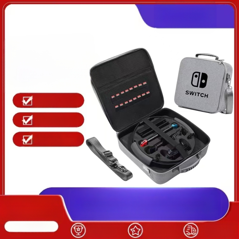 Sobib Nintendo Switchile Fitness Ring kosmeetikakotiga, kukkumisvastase kaitsega karbi ja tarvikute kotiga