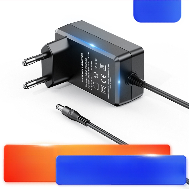 36 W europinis maitinimo šaltinis 12 V 3 A, ES sertifikuotas plaukų šalinimo instrumentas, dulkių siurblio kištuko adapteris, didelės galios įkroviklis