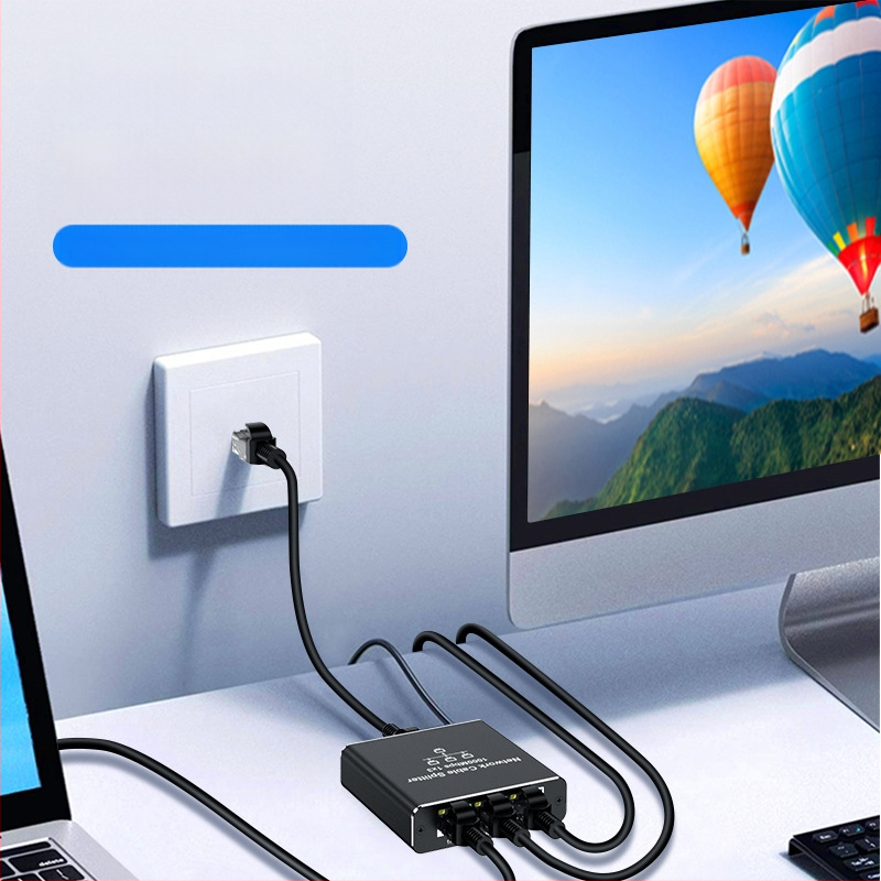 RJ45 gigabitu tīkla sadalītājs no 1 līdz 2 tīkla koplietotājs no 1 līdz 4 RJ45 tīkla kabeļa sadalītāja komutācijas maršrutēšana