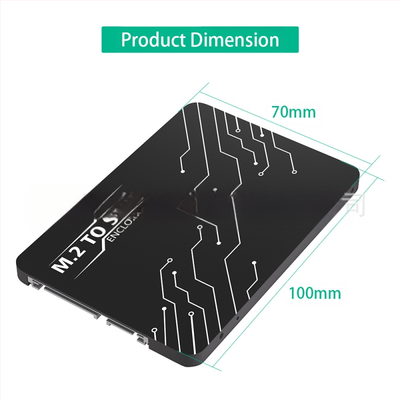 M.2 KEY B SSD SATA3-ks alumiiniumkorpusega M.2 kuni 2.5 SATA