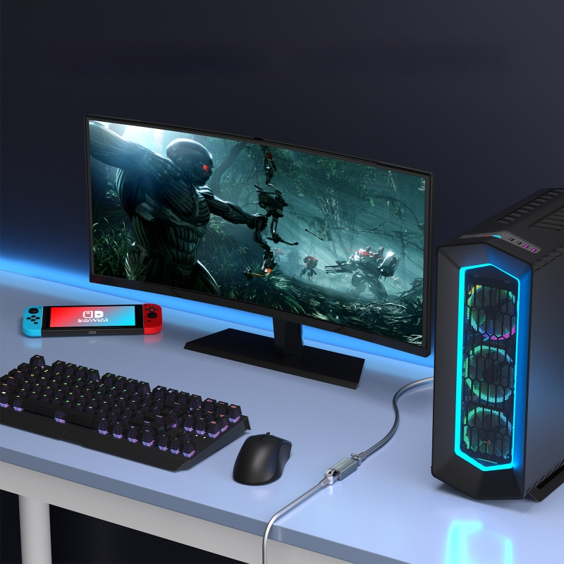 Super 6 klasės ekranuojantis dviejų galvų tinklo prievado adapteris RJ45 „Network Direct“ 10 gigabitų tinklo laidų prijungimo galvutės ilgintuvas