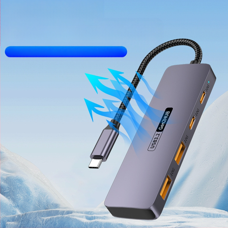 „TypeC10G Expansion 2A2C“ nešiojamojo kompiuterio, planšetinio kompiuterio, mobiliojo telefono atjungimo keitiklis, USB 3.2 šakotuvo prijungimo stotelė