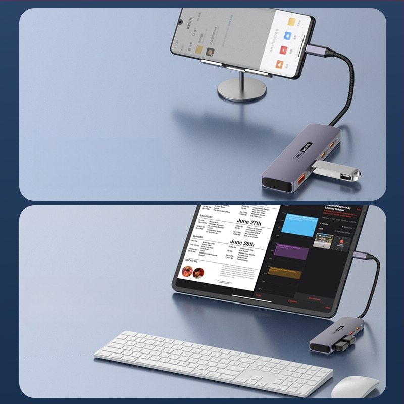 „TypeC10G Expansion 2A2C“ nešiojamojo kompiuterio, planšetinio kompiuterio, mobiliojo telefono atjungimo keitiklis, USB 3.2 šakotuvo prijungimo stotelė