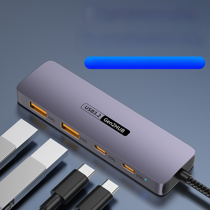„TypeC10G Expansion 2A2C“ nešiojamojo kompiuterio, planšetinio kompiuterio, mobiliojo telefono atjungimo keitiklis, USB 3.2 šakotuvo prijungimo stotelė