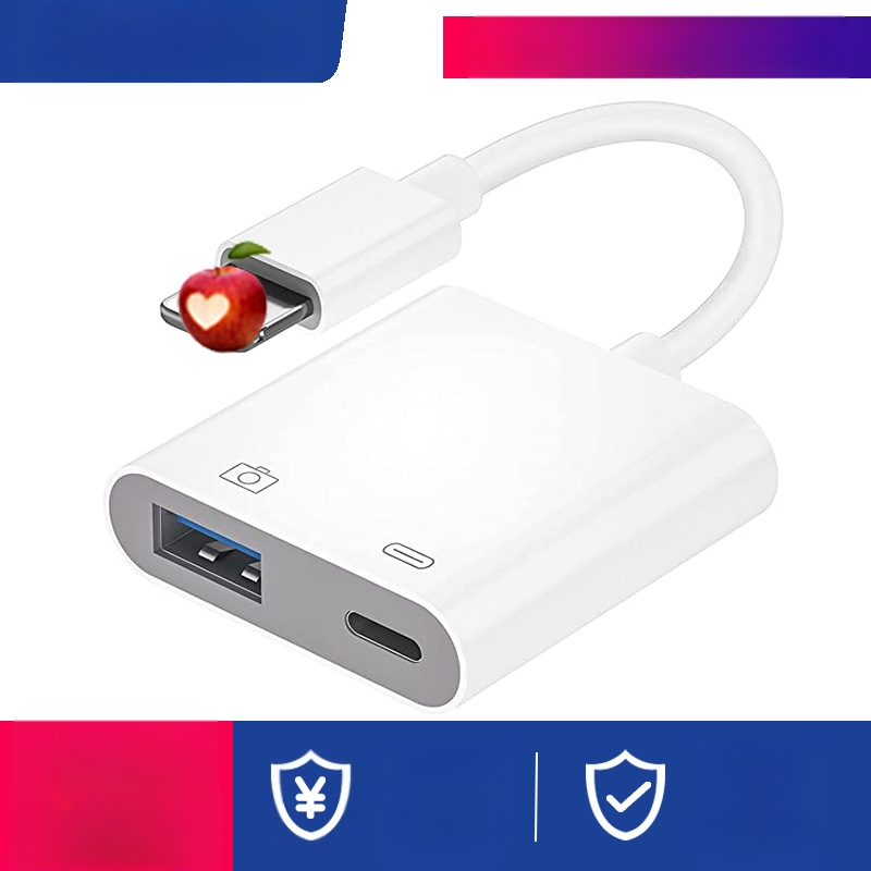 Taikoma „Apple OTG“ kortelių skaitytuvo kameros rinkiniui, mobiliojo telefono adapterio adapteriui, didelės srovės šakotuvui