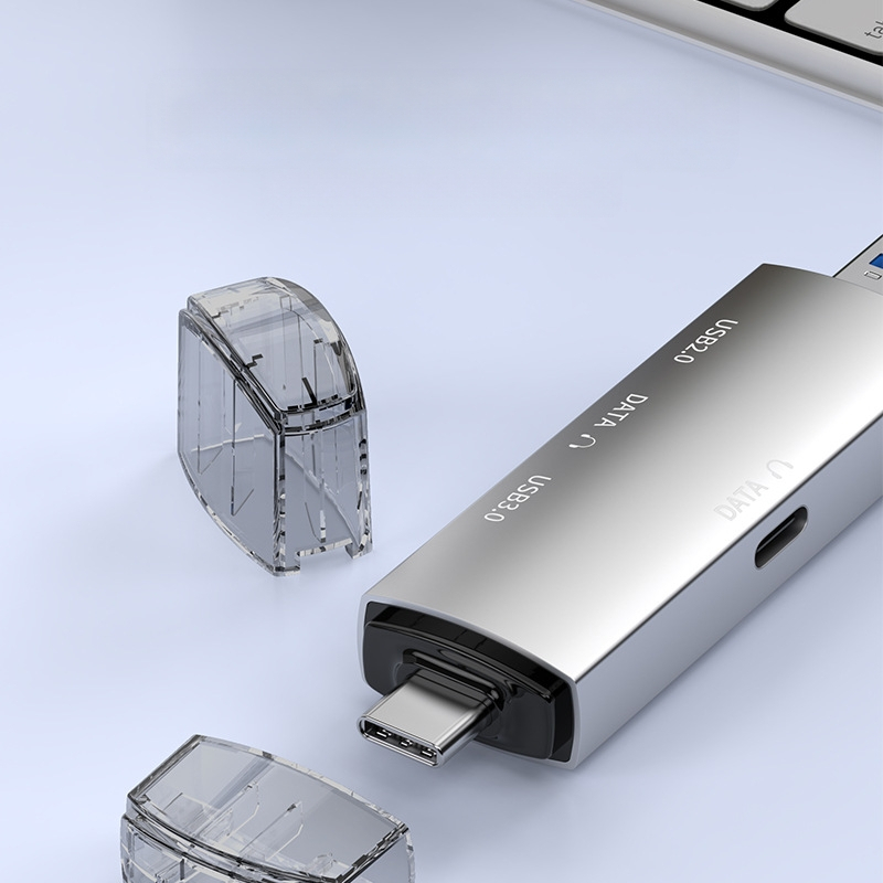 Daugiafunkcis kortelių skaitytuvas „viskas viename“ USB sąsajos ilgintuvas mobiliajam telefonui, kompiuteriui, didelės spartos kortelių skaitytuvo šakotuvas