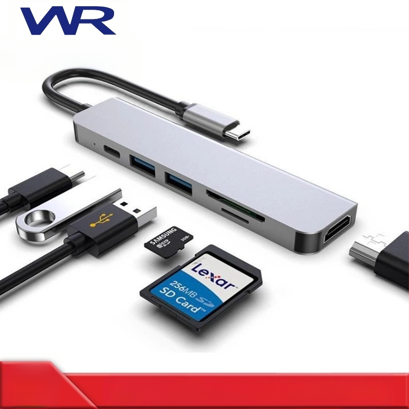 C-tüüpi jaotur, kõik-ühes dokkimisjaam, 4K kõrglahutusega USB sülearvuti, kuus-ühes C-tüüpi dokkimisjaam