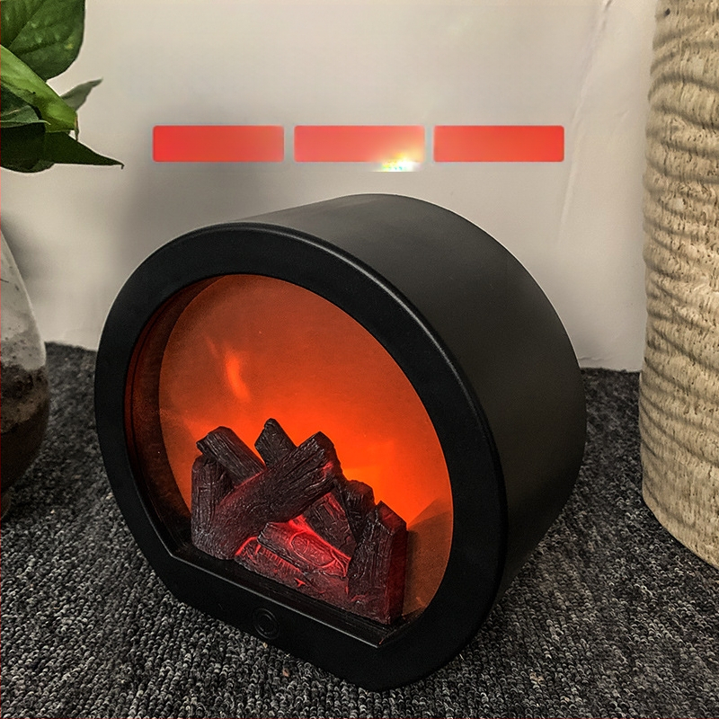 Tarpvalstybinis pusapvalis LED imitacinis anglies židinio židinys vėjo lempa Kalėdinė kūrybinė dovana kiemo sodo dekoracija įkrovimas