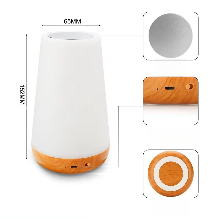 Határokon átnyúló érintős faerezetes pat lámpa éjszakai fény gyermekek egyszerű töltés szemvédő világítás asztali lámpa hálószoba éjjeli lámpa