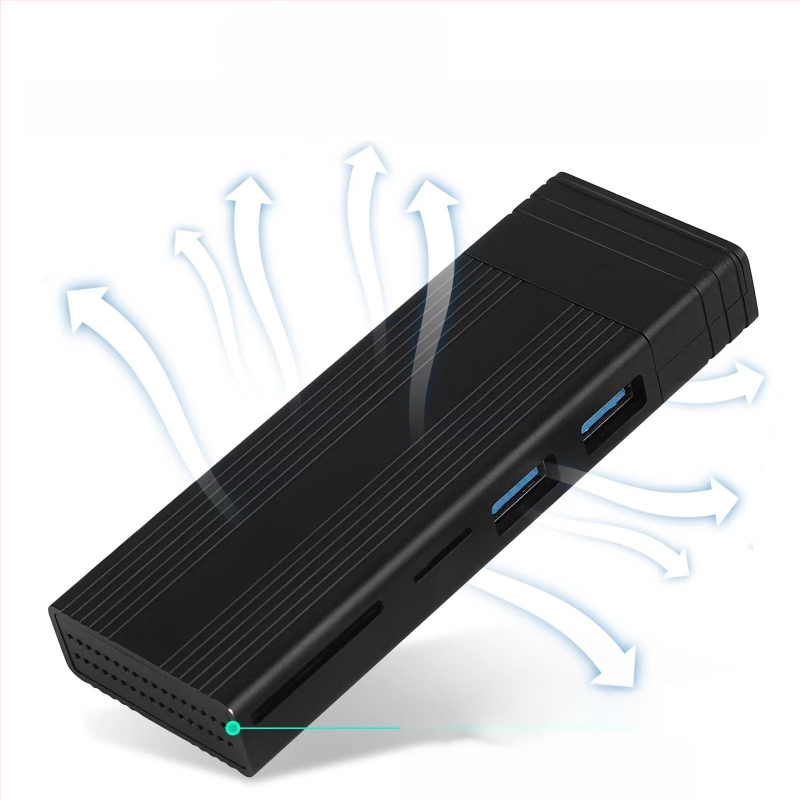 Divu protokolu M.2 NVME/SATA 10g mobilais cietais disks ar ytpe C portu un USB3.1 SD TF karšu lasītāju