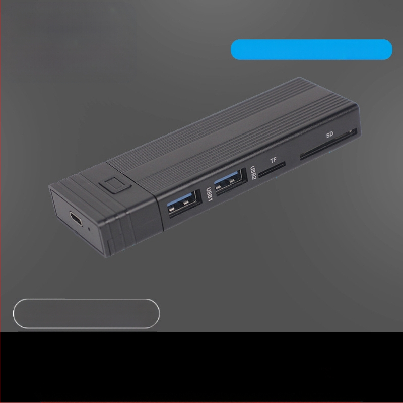 Divu protokolu M.2 NVME/SATA 10g mobilais cietais disks ar ytpe C portu un USB3.1 SD TF karšu lasītāju