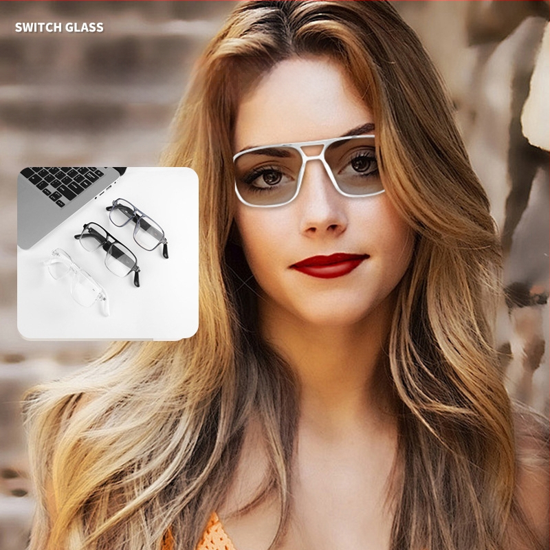 Ochelari Bluetooth cu traducere inteligentă transfrontalieră AI Gs10, lentile cu schimbare de culoare cu fascicul dublu pentru ascultarea muzicii și apeluri, ochelari de soare anti-UV