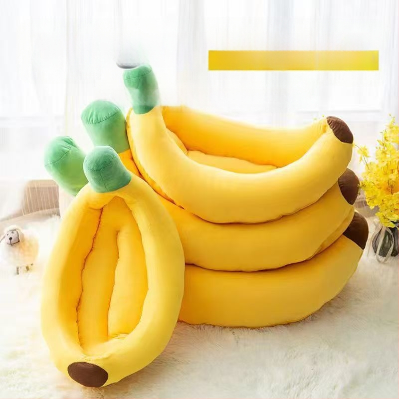 Banánhajó fészek nagy téli aranyos macska cica kis kanapéágy négy évszak univerzális kennelpárna meleg kisállat fészek