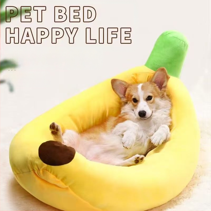 Banánhajó fészek nagy téli aranyos macska cica kis kanapéágy négy évszak univerzális kennelpárna meleg kisállat fészek