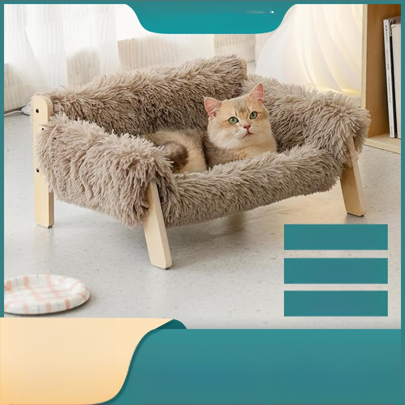 Fa kisállatfészek, téli meleg kutyaház, macskaház, kisállatszőnyeg, kisállat kanapéágy, kivehető és mosható meleg kisállatfekhely