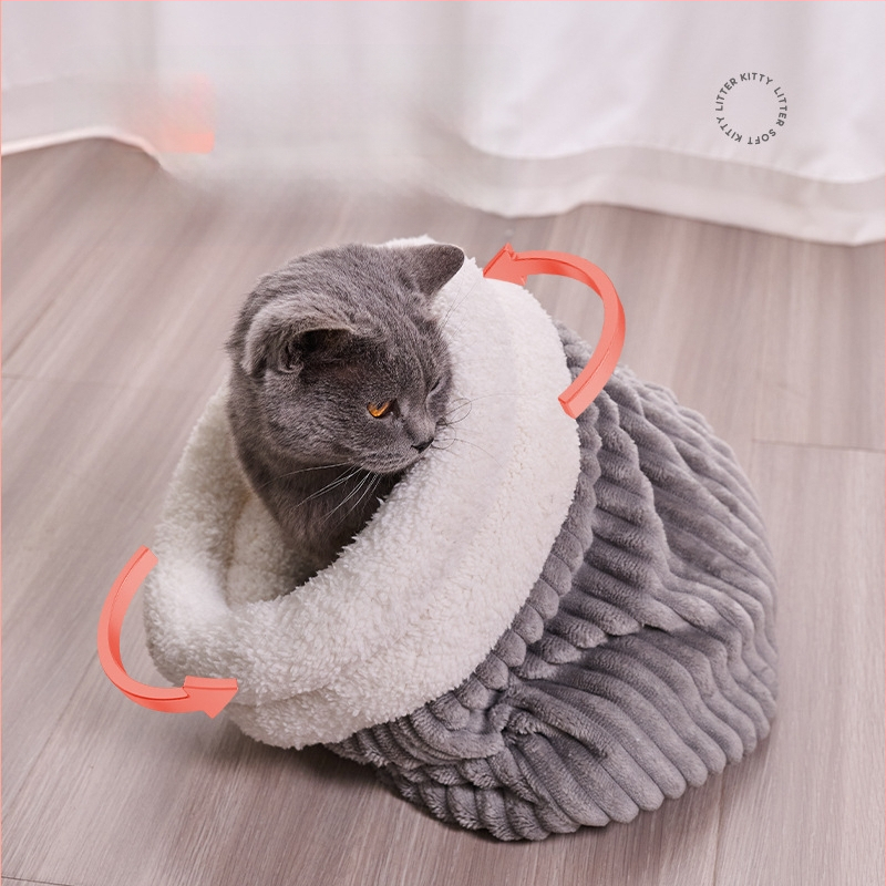 Vastagított kisállat macskafészek téli meleg cica félig zárt fagyálló macska hálózsák alagút macskapaplan kisállat kellékek