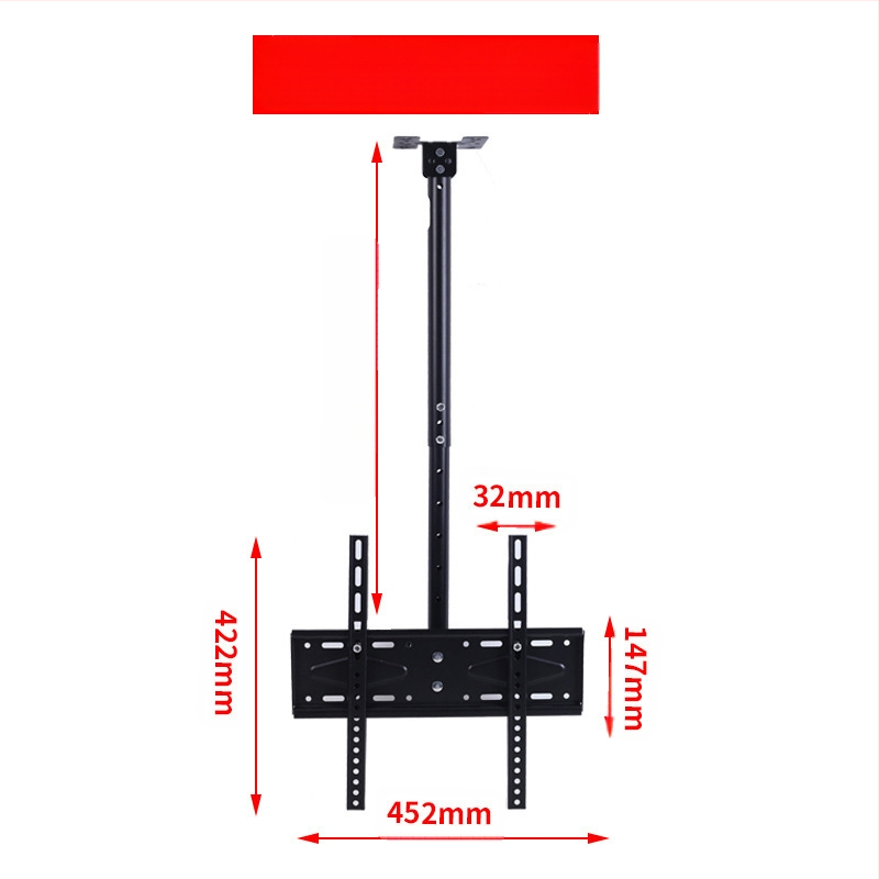14-70 инчова универсална закачалка за телевизор с екран, въртяща се таванна скоба, височината на която може да се удължи, за показване на рекламна машина