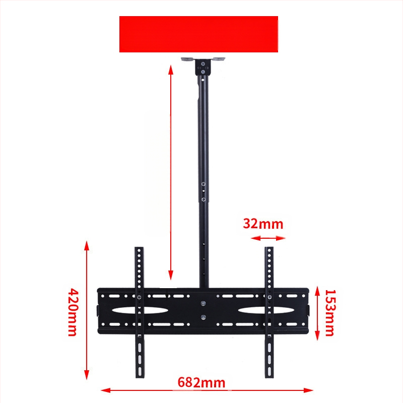 14-70 инчова универсална закачалка за телевизор с екран, въртяща се таванна скоба, височината на която може да се удължи, за показване на рекламна машина